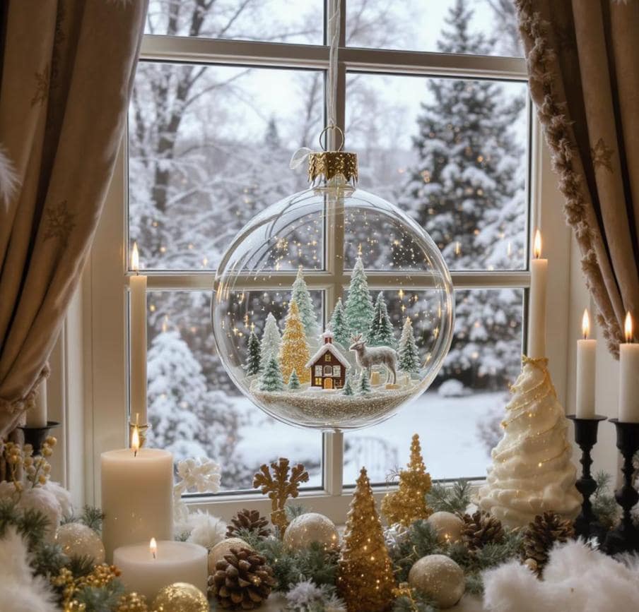  trang trí cửa kính Noel 